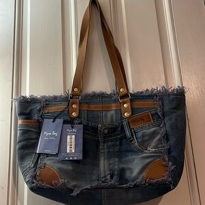 Myra Bag Bags | Myra Bag Denim Blue Jeans Shoulder Tote Purse Western Handmade